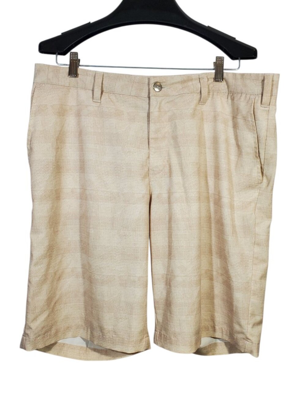 Adidas Adizero Golf Shorts Men's 35 Beige Ombre Flat-Front Stretch Performance